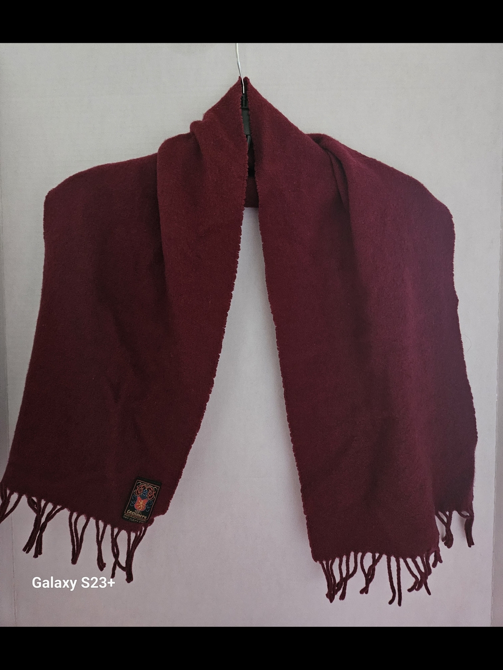 Johnstons of Elgin Burgundy 100% Cashmere Scarf Made In West Germany